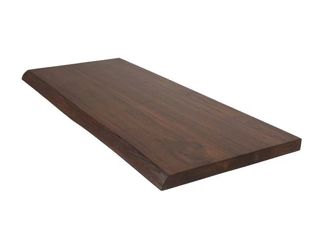Móvel De Parede Para Casa De Banho*Vente-unique Suporte Suspenso Em Teca Escura Com Esquadros De Fixacao Pretos De 120 X 50 Cm - Sukawati