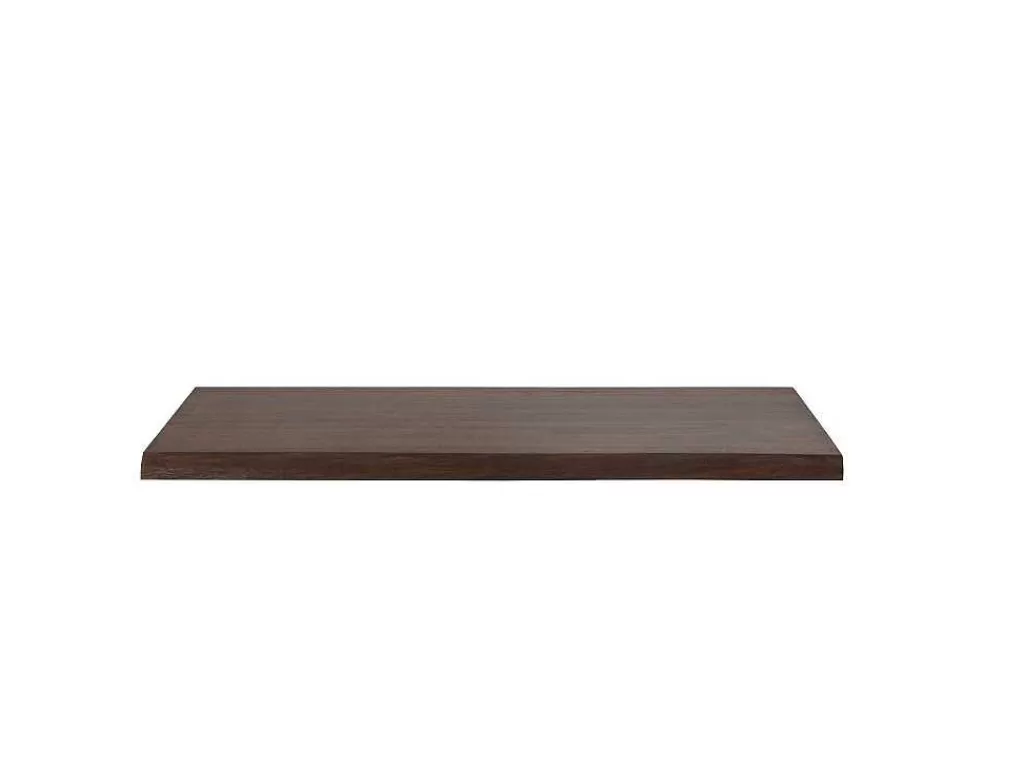 Móvel De Parede Para Casa De Banho*Vente-unique Suporte Suspenso Em Teca Escura Com Esquadros De Fixacao Pretos De 120 X 50 Cm - Sukawati