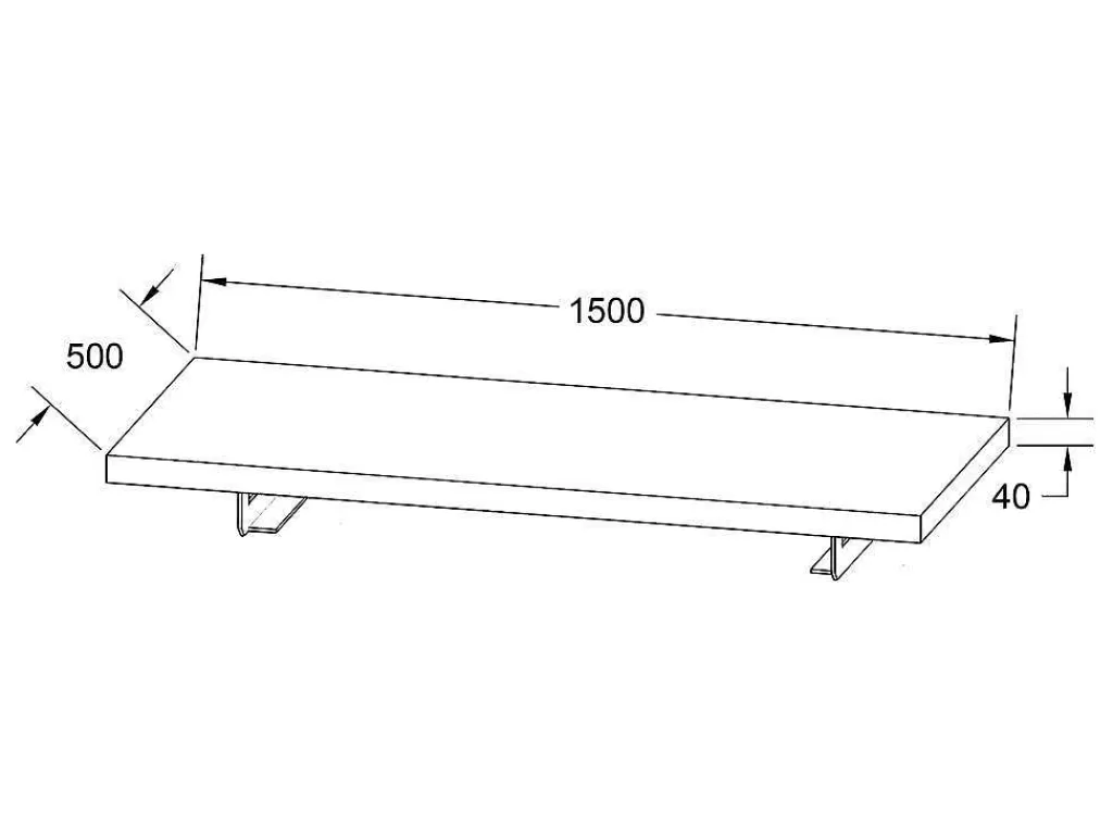 Promoções Casa De Banho & Bem-Estar*Vente-unique Suporte Suspenso Em Teca Escura Com Esquadros De Fixacao Pretos De 150 X 50 Cm - Sukawati