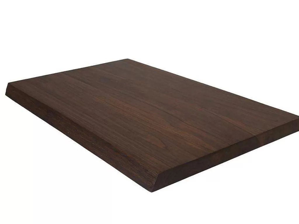 Móvel De Parede Para Casa De Banho*Vente-unique Suporte Suspenso Em Teca Escura Com Esquadros De Fixacao Pretos De 80 X 50 Cm - Sukawati