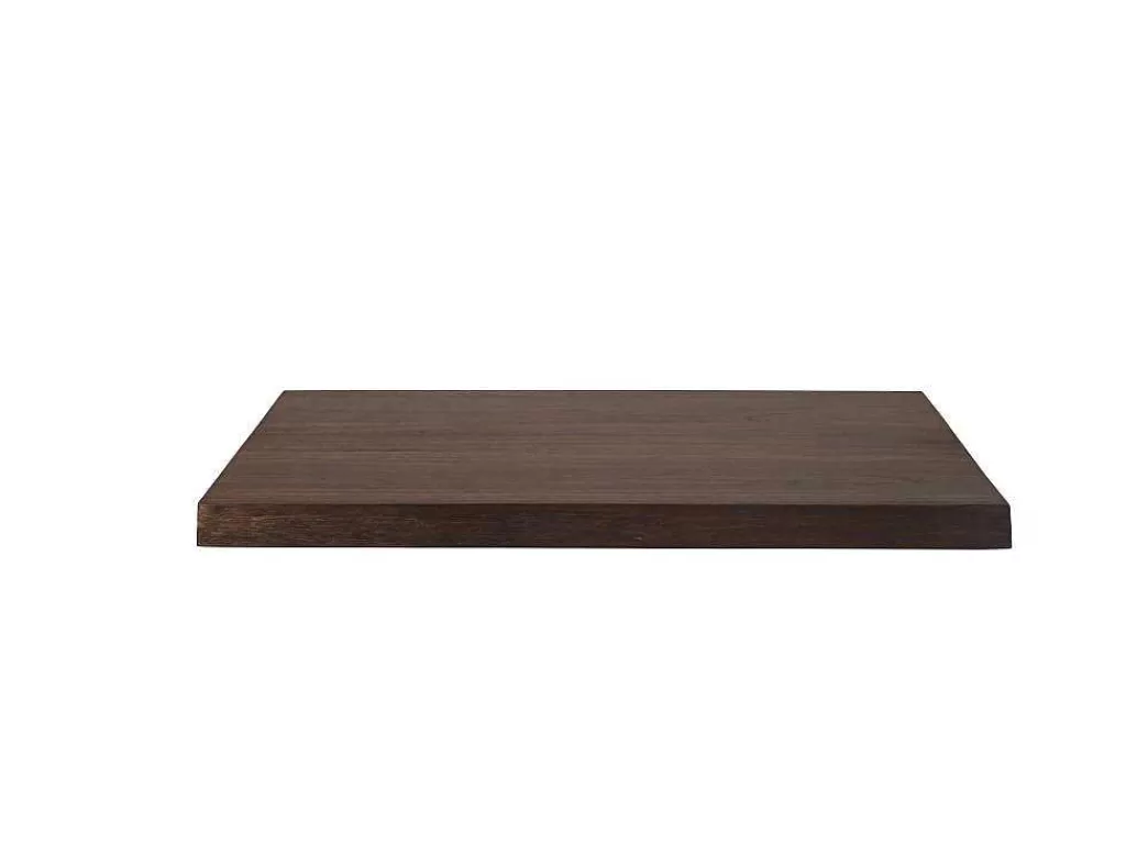 Móvel De Parede Para Casa De Banho*Vente-unique Suporte Suspenso Em Teca Escura Com Esquadros De Fixacao Pretos De 80 X 50 Cm - Sukawati