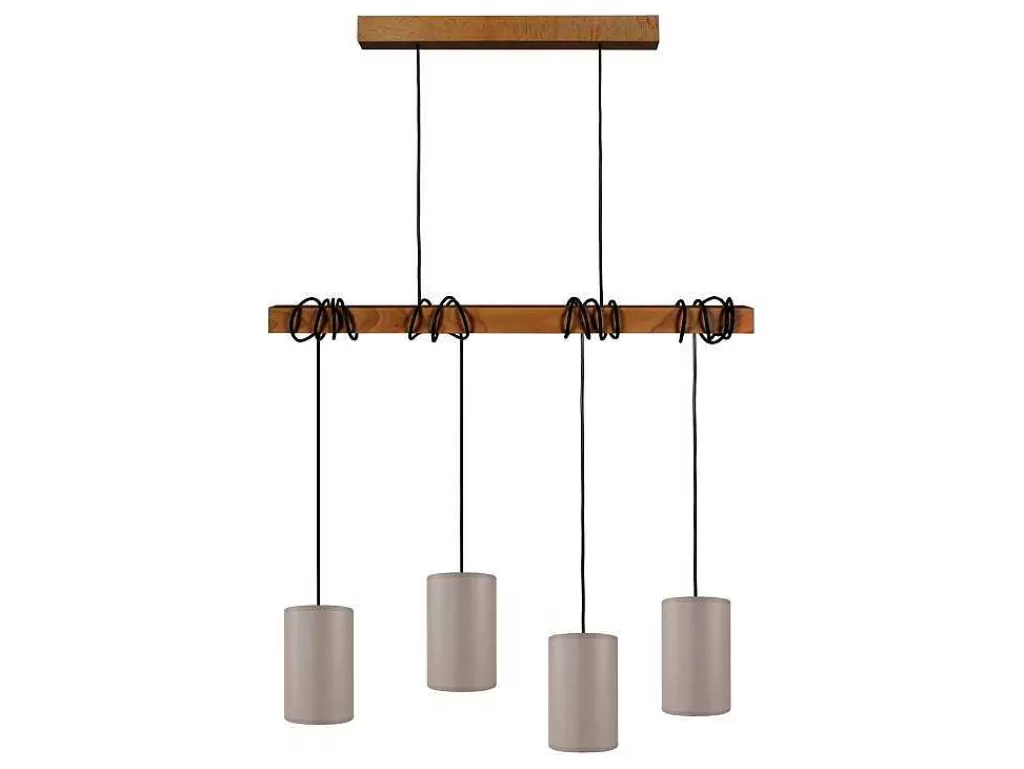 Lustre*TOSEL Suspensao Harlem A Cordao De Algodao Conico Vermelho D60 X H90 Cm