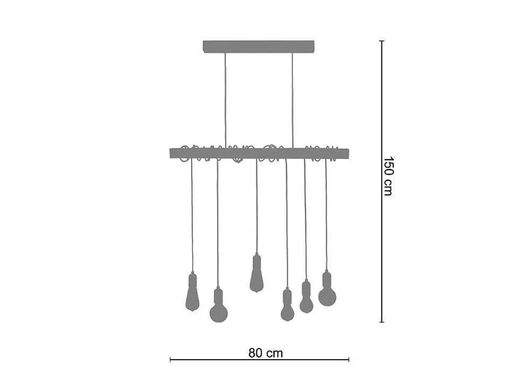 Lustre*TOSEL Suspensao Harlem Tecido Bar Cru D80 X H180 Cm