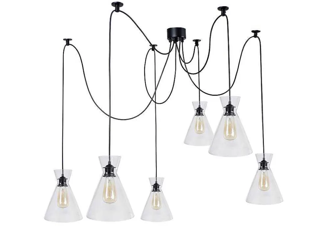 Lustre*TOSEL Suspensao Krake Tecido Quadrado Branco D17 X H80 Cm