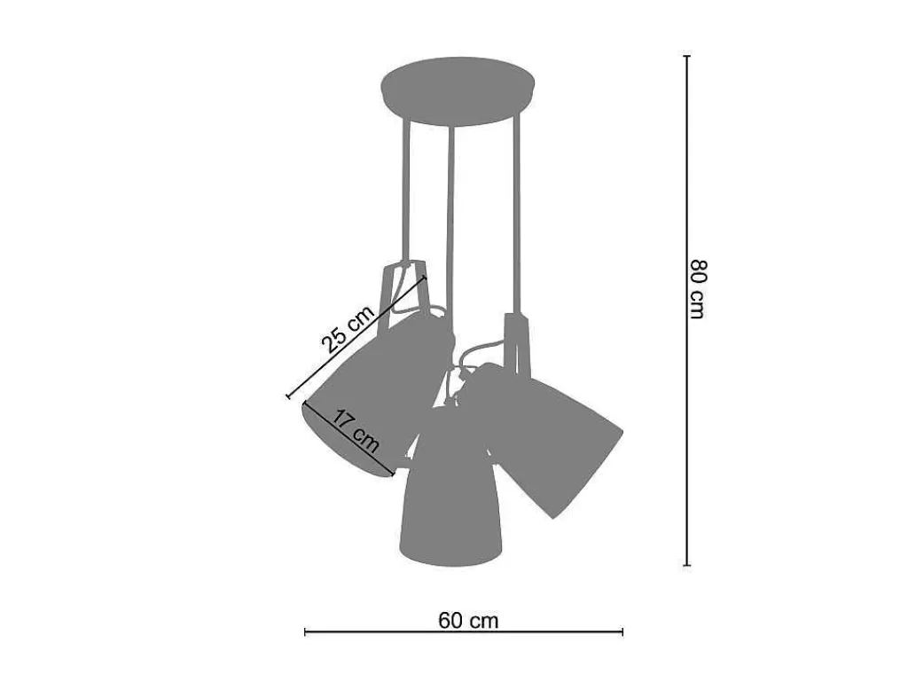 Lustre*TOSEL Suspensao Larsen Metal Conjunto Preto D40 X H100 Cm