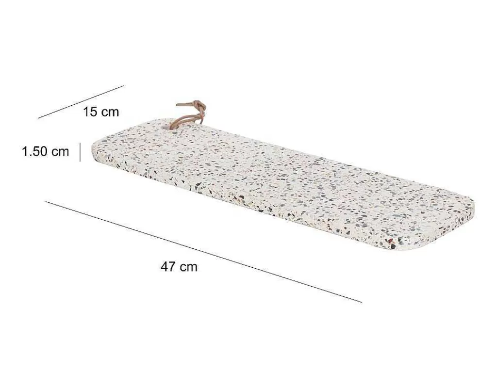 Louça E Utensílios De Cozinha*OZAIA Tabua De Corte Em Terrazzo - L. 47 X P. 15 - Multicolorido - Joana