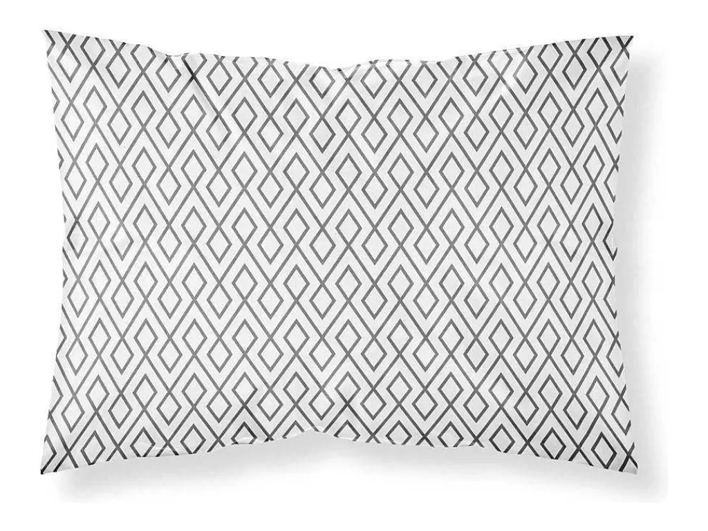 Roupa De Cama*Purline Taie D'Oreiller 100% Coton 1 Piece Motif Geometrique Gris 80X80