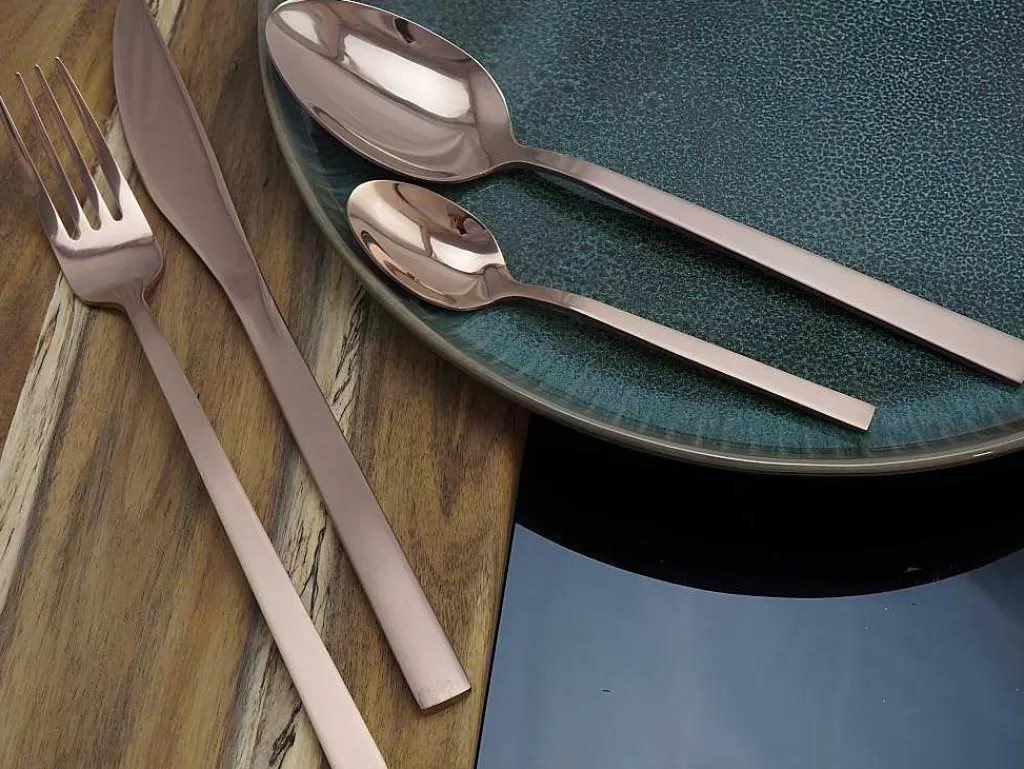 Louça E Utensílios De Cozinha*OZAIA Talheres 16 Pecas Em Inox Cor Cobreado Com Acabamento Brilhante - Melly