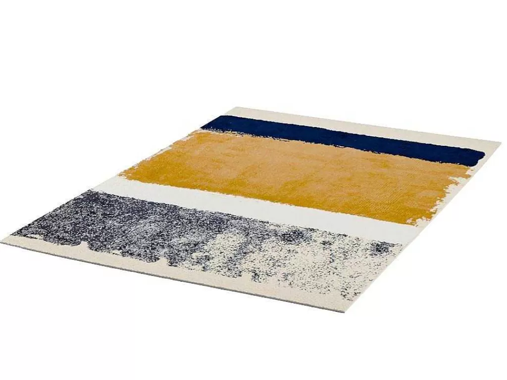 Tapete De Sala*OZAIA Tapete Camden - Poliester - 160 X 230 Cm - Mostarda, Azul-Marinho, Cinza