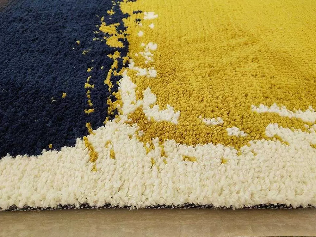 Tapete De Sala*OZAIA Tapete Camden - Poliester - 160 X 230 Cm - Mostarda, Azul-Marinho, Cinza