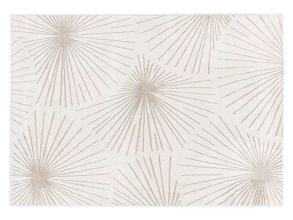 Tapete Pequeno*OZAIA Tapete Com Motivos Acabamento Lurex Dourado De 120X170 Cm Cor Bege - Livno