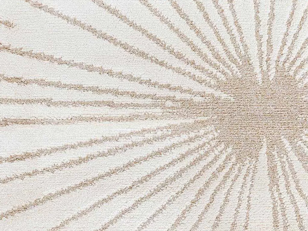 Tapete Pequeno*OZAIA Tapete Com Motivos Acabamento Lurex Dourado De 120X170 Cm Cor Bege - Livno