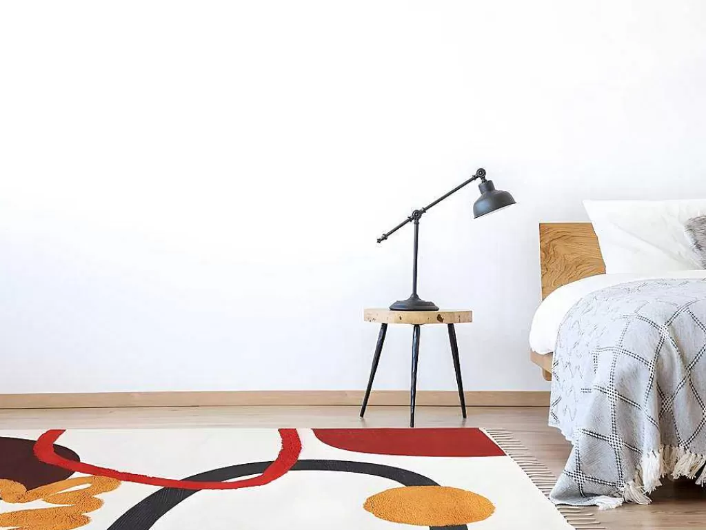 Tapete De Sala*OZAIA Tapete Com Relevos Em Algodao Estampado De 120 X 170 Cm Multicolor - Palmas