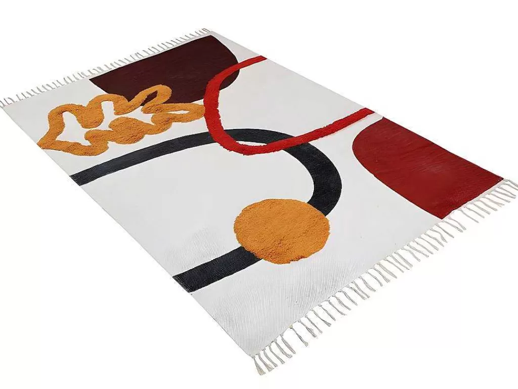 Tapete De Sala*OZAIA Tapete Com Relevos Em Algodao Estampado De 120 X 170 Cm Multicolor - Palmas