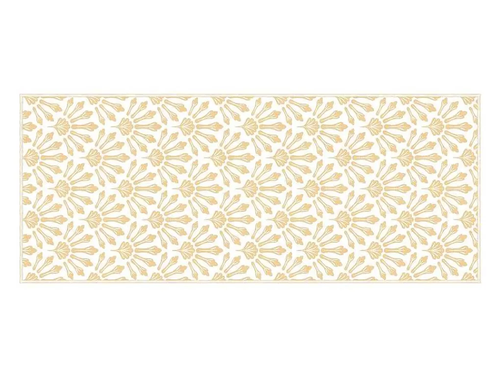 Tapetes De Corredor*OZAIA Tapete De Corredor Em Vinil Art Deco 66X160 Cm Bege E Branco - Duchessy