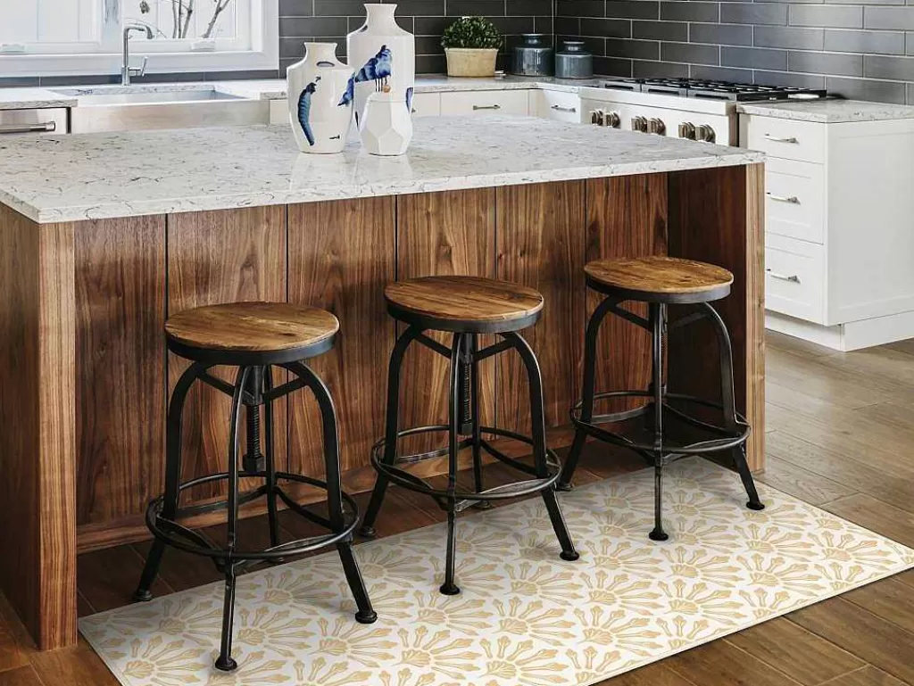 Tapetes De Corredor*OZAIA Tapete De Corredor Em Vinil Art Deco 66X160 Cm Bege E Branco - Duchessy