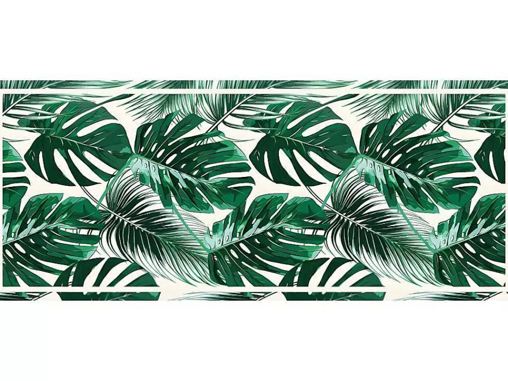 Tapetes De Corredor*OZAIA Tapete De Corredor Em Vinil Estilo Etnico Sierrana - 66X160 Cm - Verde E Branco