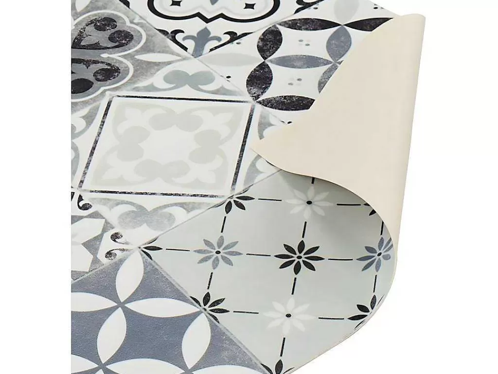 Acessórios E Arrumação De Cozinha*OZAIA Tapete De Cozinha Em Vinil Efeito Mosaico Hidraulico Mosai - 49,5X83 Cm - Preto E Branco