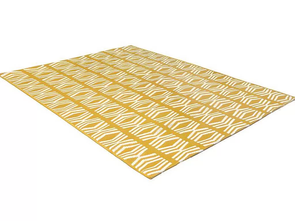 Decoração De Jardim*OZAIA Tapete De Interior Ou De Exterior Estilo Etnico 150 X 200 Cm Amarelo - Grenada