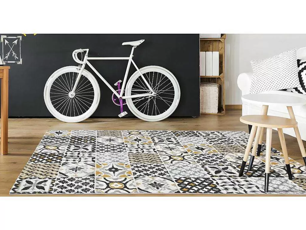 Tapete Pequeno*OZAIA Tapete Efeito Azulejo De Cimento 120 X 170 Cm Multicolor - Ornico