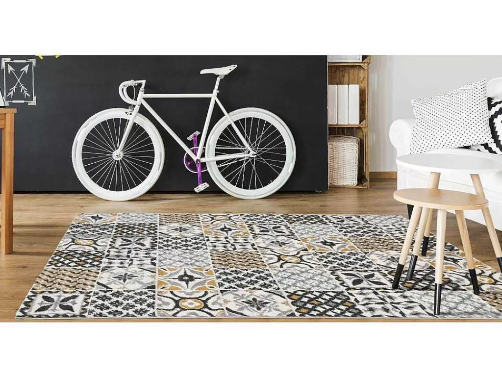 Tapete De Sala*OZAIA Tapete Efeito Azulejo De Cimento 160 X 230 Cm Multicolor - Ornico