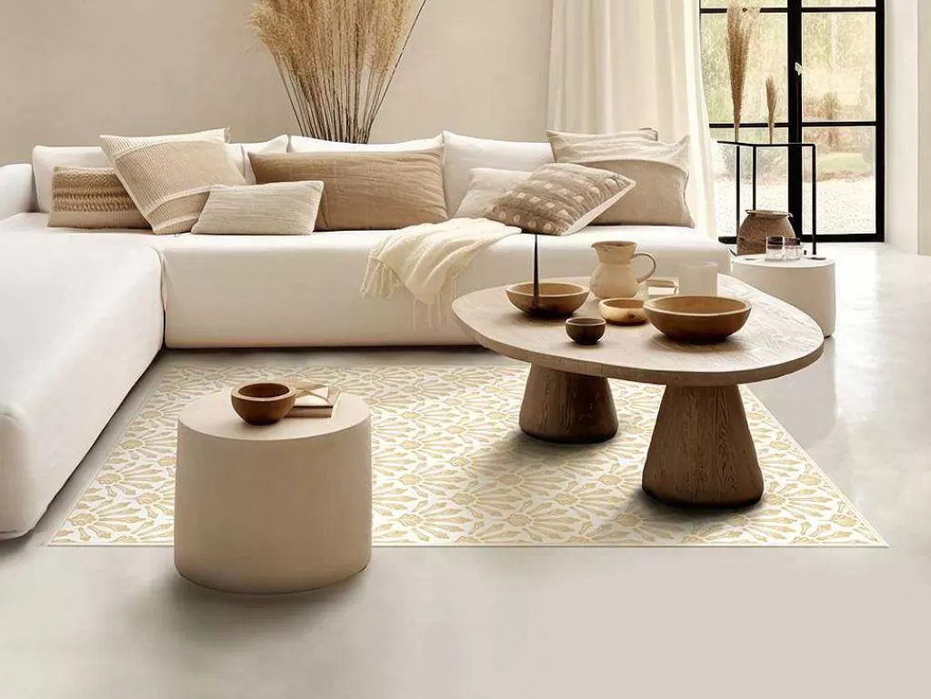 Tapete De Vinil*OZAIA Tapete Em Vinil Art Deco 120X180 Cm Bege E Branco - Duchessy