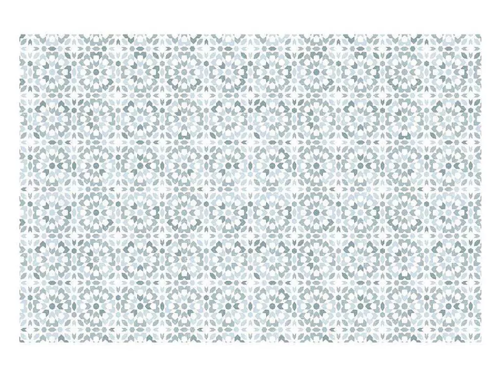 Tapete De Vinil*OZAIA Tapete Em Vinil Efeito Azulejo 120X180 Cm Azul E Branco - Princy