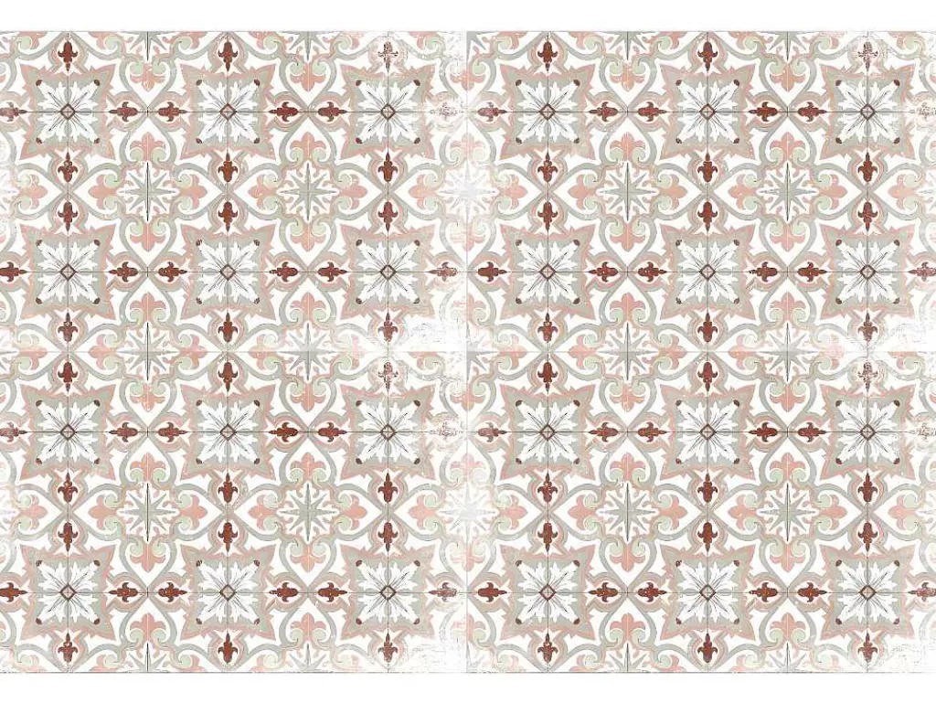Tapete De Vinil*OZAIA Tapete Em Vinil Efeito Azulejo De 120 X 180 Cm Multicolor - Palma
