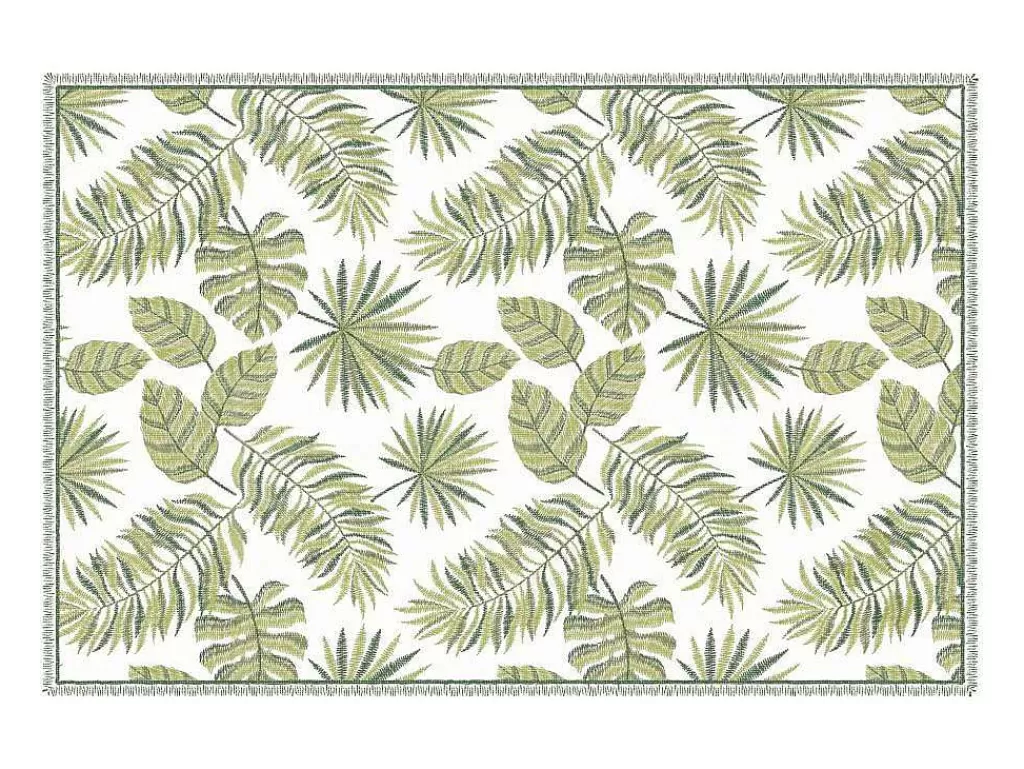 Tapete De Vinil*OZAIA Tapete Em Vinil Motivo Tropical 120X180 Cm Verde E Branco - Tropicala