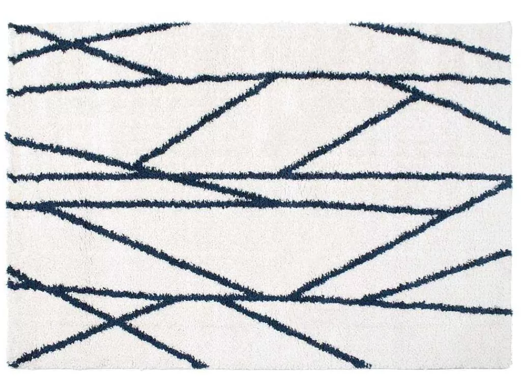 Tapete Shaggy*OZAIA Tapete Felpudo Berbere Assimetrico 160 X 230 Cm Branco E Preto - Bardio
