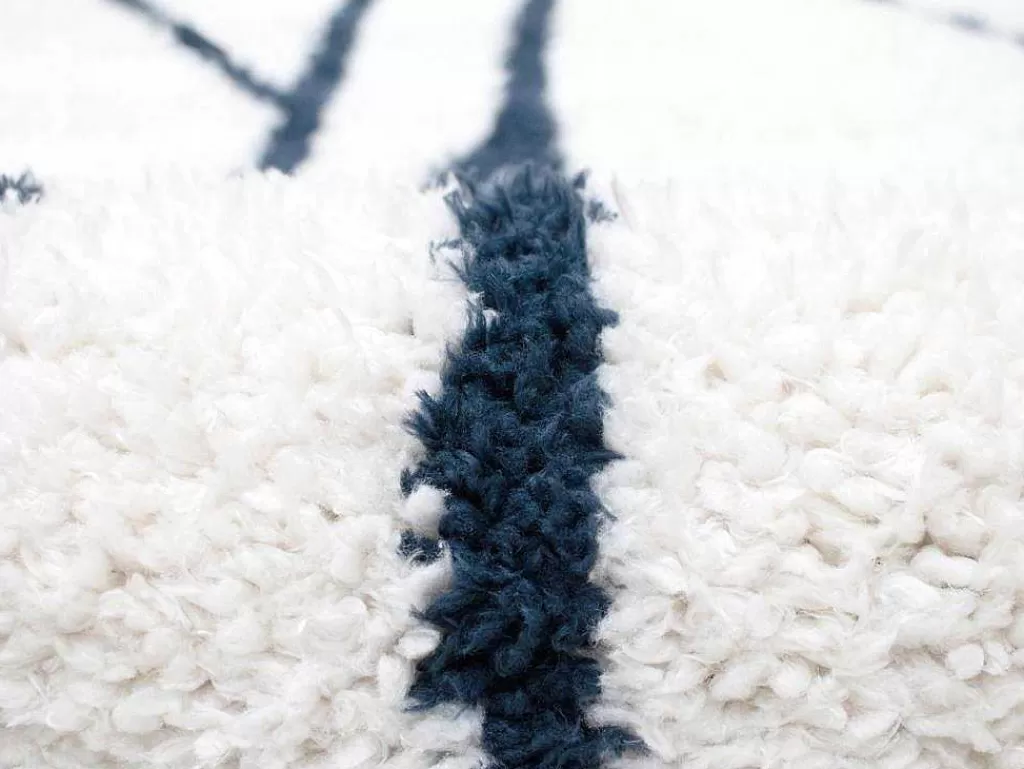 Tapete Shaggy*OZAIA Tapete Felpudo Berbere Assimetrico 160 X 230 Cm Branco E Preto - Bardio