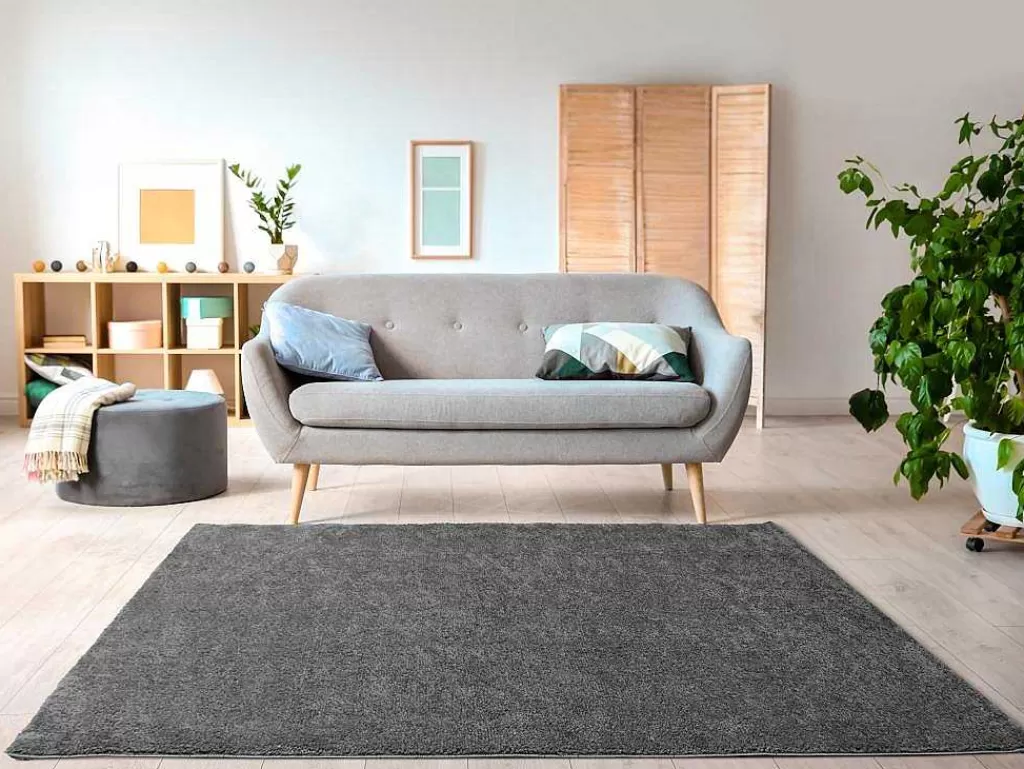 Tapete De Sala*OZAIA Tapete Felpudo De Pelos Compridos 160 X 230 Cm Antracite - Milinio