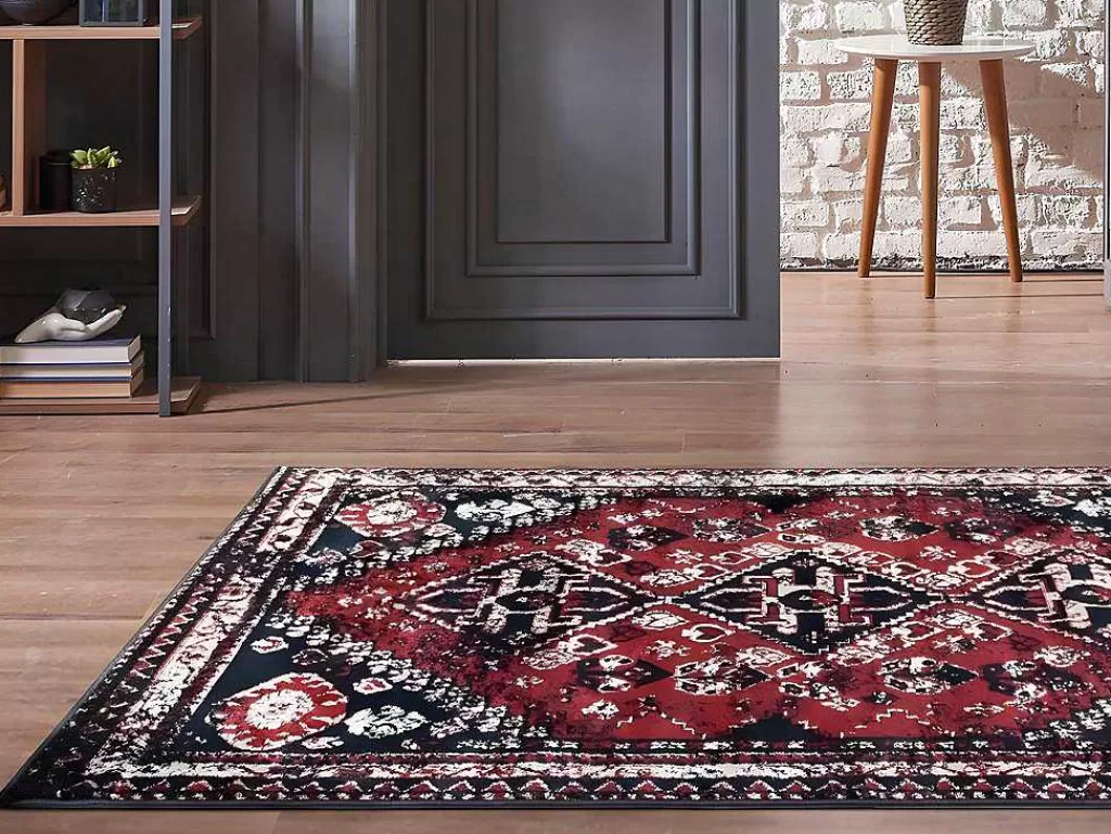Tapete Grande*OZAIA Tapete Oriental De 160 X 230 Cm Vermelho E Preto - Sylhet