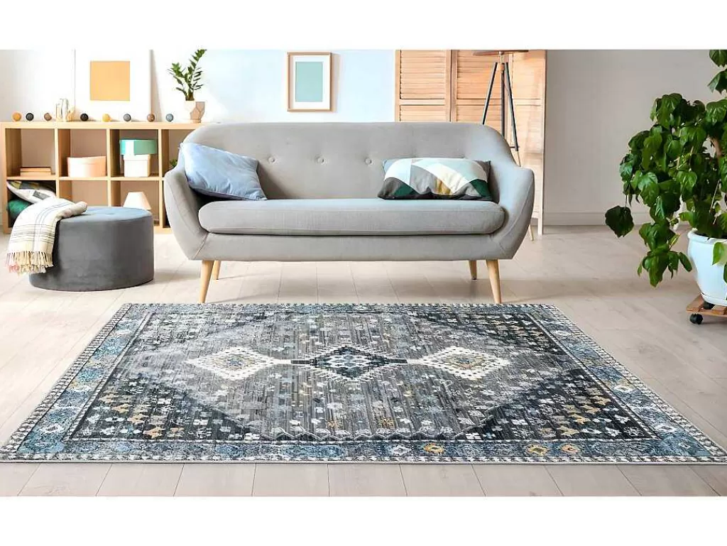 Tapete Grande*OZAIA Tapete Vintage Oriental 160 X 230 Cm Cinza - Clossy