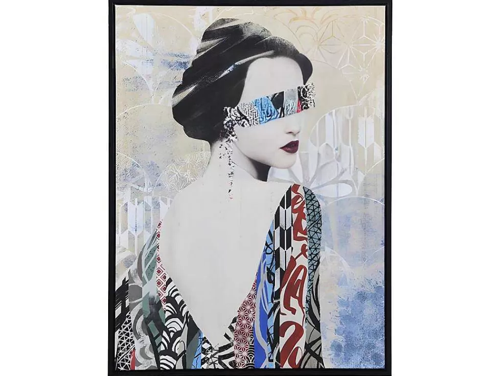 Quadro*OZAIA Tela Impressa Emoldurada De 60 X 80 Cm Com Moldura Em Madeira Multicolor - Lady