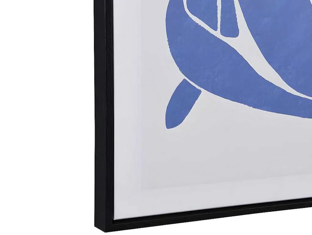 Quadro*OZAIA Tela Impressa Emoldurada Mulher De 60 X 80 Cm Com Moldura Em Madeira Cor Azul E Bege - Lolia