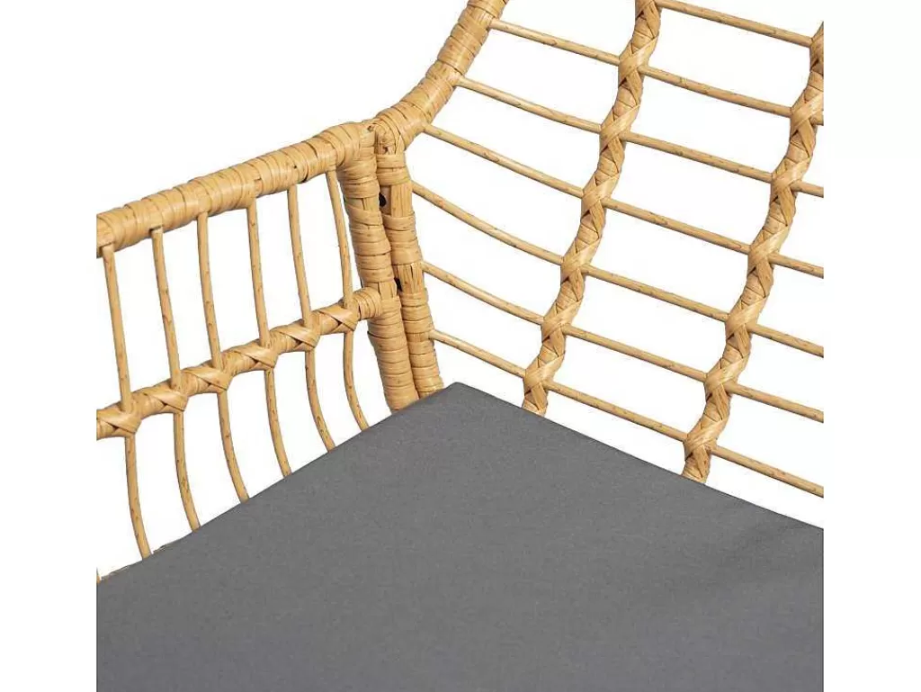 Conjunto Relax De Jardim*Happy Garden Tiga Mobiliário De Jardim Conjunto Em Resina Tecida 4 Assentos - Almofadas Cinzentas