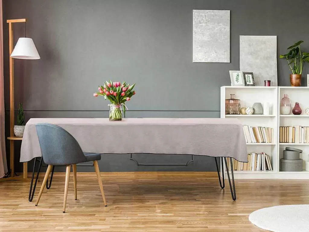 Têxteis De Mesa*OZAIA Toalha Em Algodao E Linha Com Borda Preta 170 X 250 Cm Taupe - Borina