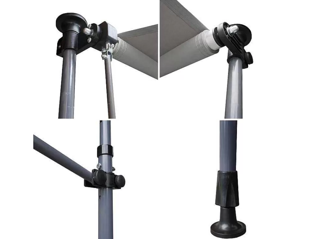 Toldo E Persiana De Exterior*Happy Garden Toldo De Varanda Chene 3 1,2M - Tecido Cinzento E Armacao Cinzenta