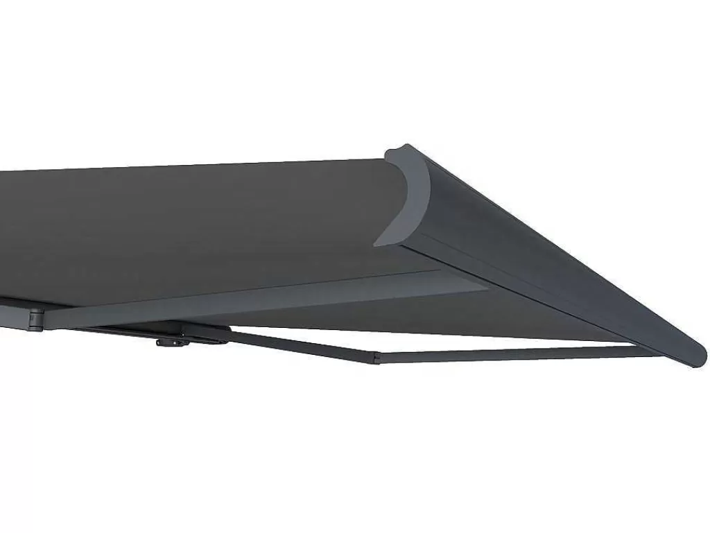 Toldo E Persiana De Exterior*Vente-unique Toldo Retratil Motorizado Com Caixa Integral 5 X 3 M Antracite - Constela
