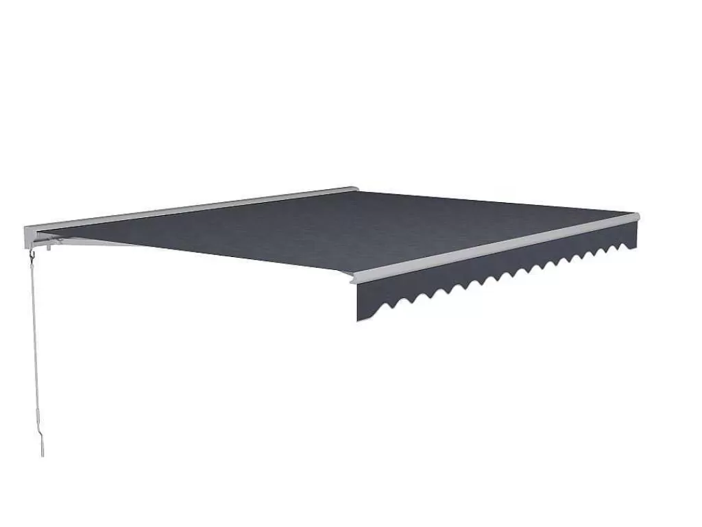 Toldo E Persiana De Exterior*Vente-unique Toldo Retratil Motorizado Com Semicaixa 4 X 3 M Antracite - Cofana