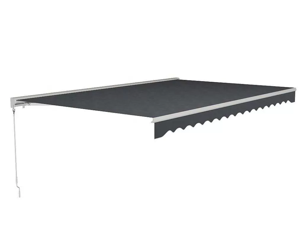 Toldo E Persiana De Exterior*Vente-unique Toldo Retratil Motorizado Com Semicaixa 5 X 3 M Antracite - Cofana