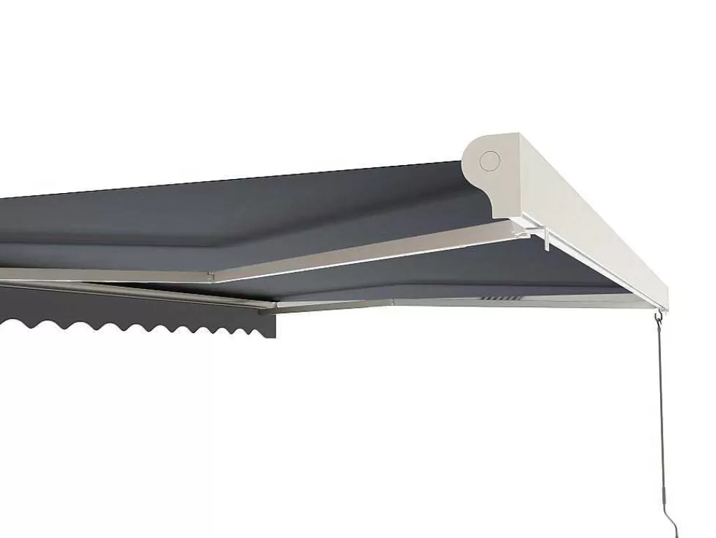 Toldo E Persiana De Exterior*Vente-unique Toldo Retratil Motorizado Com Semicaixa 5 X 3 M Antracite - Cofana