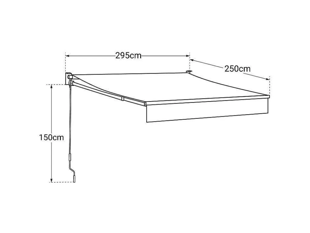 Toldo E Persiana De Exterior*Happy Garden Toldo Saule 2,95 2,5M - Tecido Cinzento E Estrutura Cinzenta