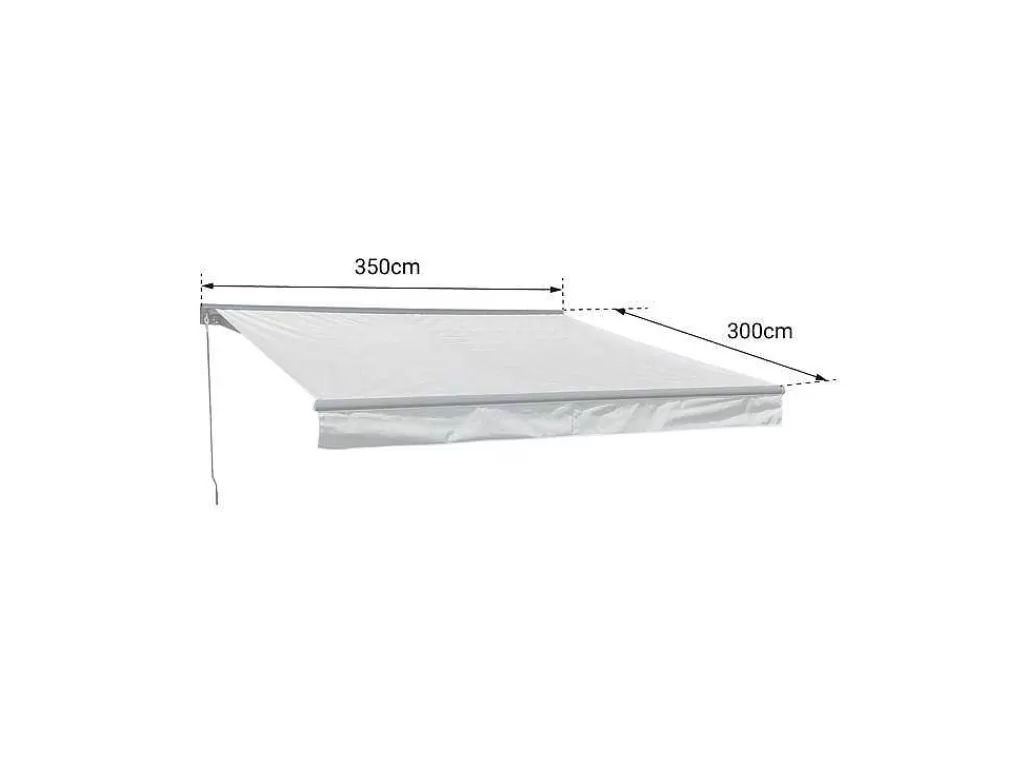 Toldo E Persiana De Exterior*Happy Garden Toldo Saule 3,5 3M Com Semi-Canopia - Tecido Cinzento E Estrutura Cinzenta