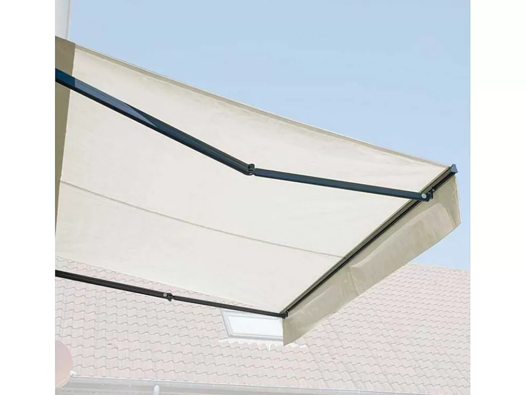 Toldo E Persiana De Exterior*Happy Garden Toldo Saule De 2,95 2,5M Com Semi-Canopia - Tecido Bege E Estrutura Cinzenta