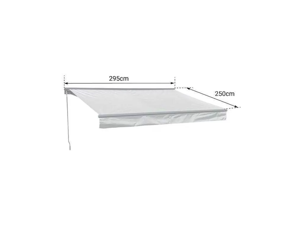 Toldo E Persiana De Exterior*Happy Garden Toldo Saule De 2,95 2,5M Com Semi-Canopia - Tecido Bege E Estrutura Cinzenta