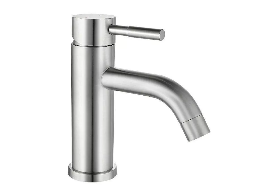 Torneira*Shower & Design Torneira Misturadora Mecanica Arredondada Em Inox Cor Niquel Escovado A17 Cm - Salavan