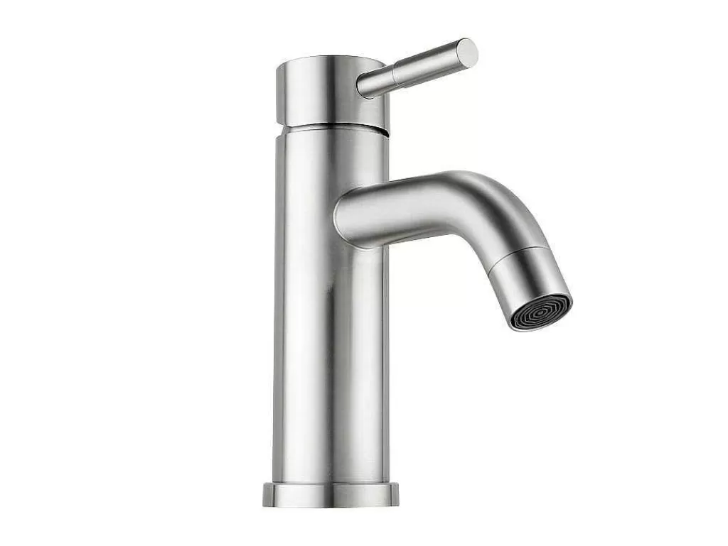 Torneira*Shower & Design Torneira Misturadora Mecanica Arredondada Em Inox Cor Niquel Escovado A17 Cm - Salavan