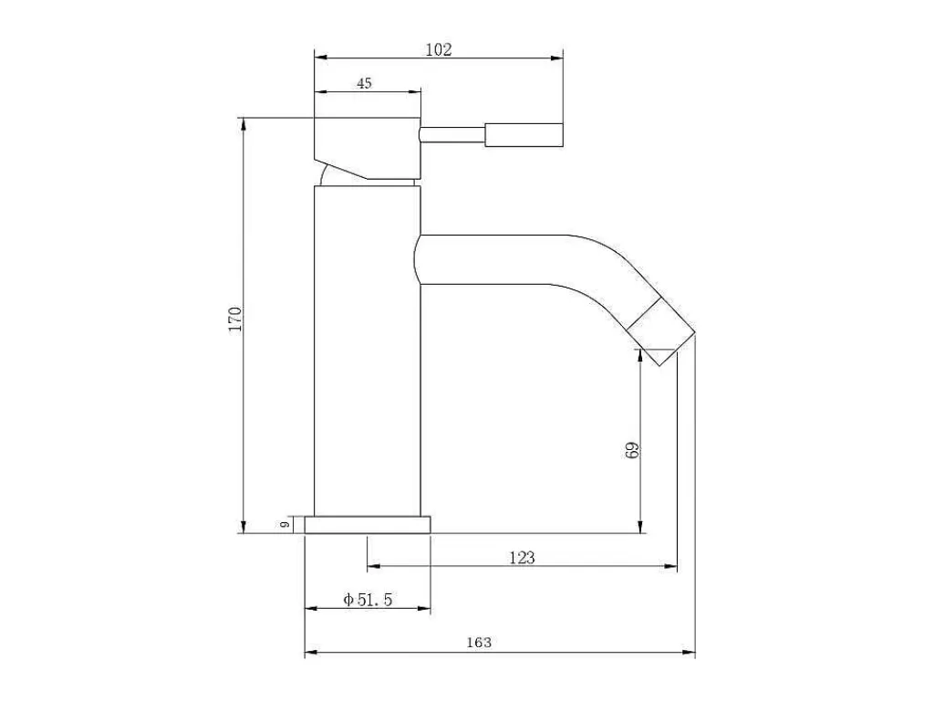 Torneira*Shower & Design Torneira Misturadora Mecanica Arredondada Em Inox Cor Niquel Escovado A17 Cm - Salavan